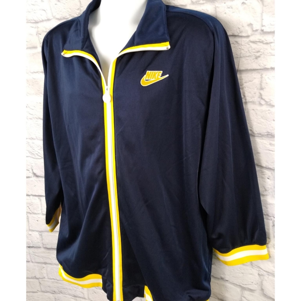 Vintage 90s Y2K Nike Full Zip Track Jacket Navy L - Picture 2 of 8